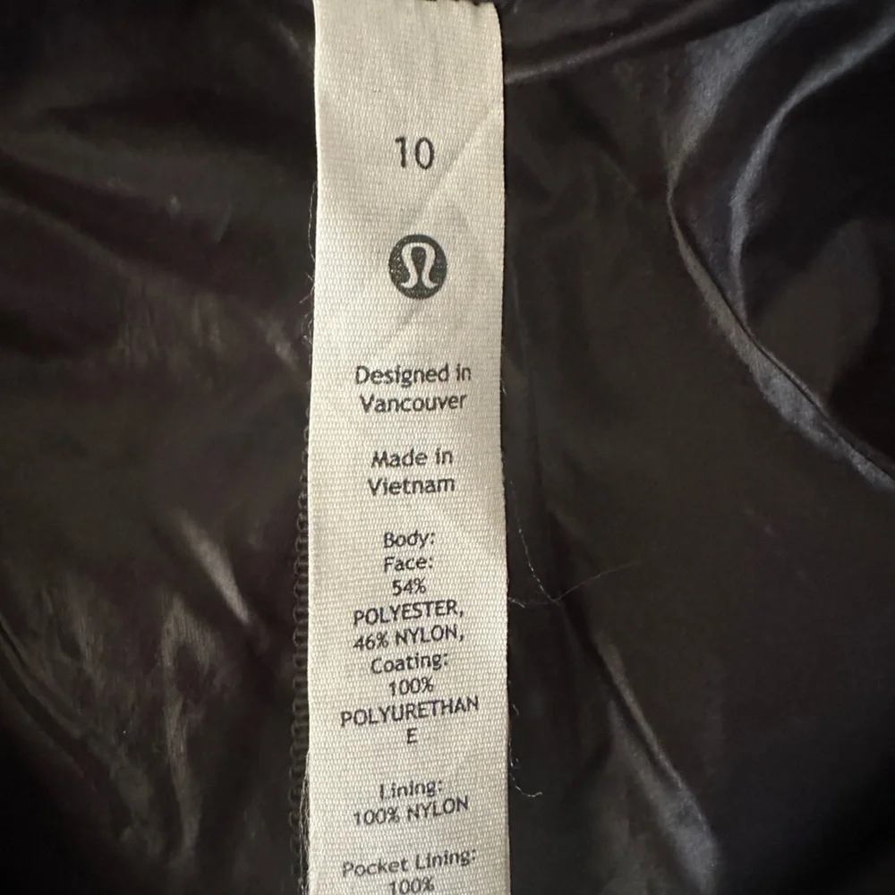 Lululemon Athletica‎ Gray Black Down Pullover quarter zip Jacket Ladies size 10